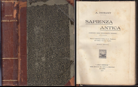 LS- SAPIENZA ANTICA - BESANT - ARS REGIA --- 1911 - C - XFS81