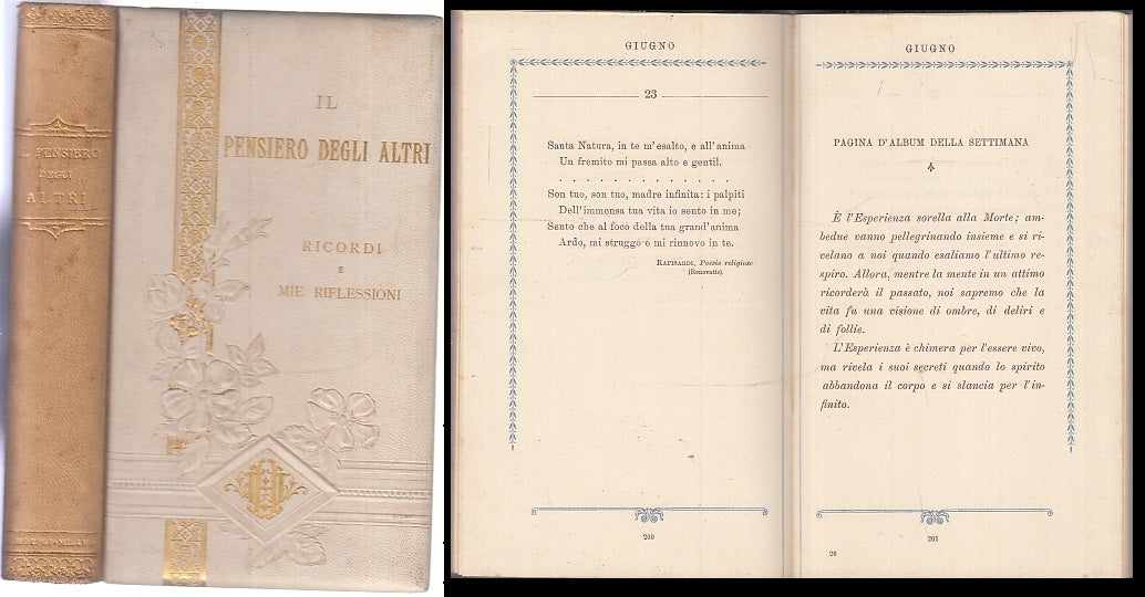 LH- IL PENSIERO DEGLI ALTRI - ADOLFO PADOVAN - HOEPLI --- 1896- C - XFS81