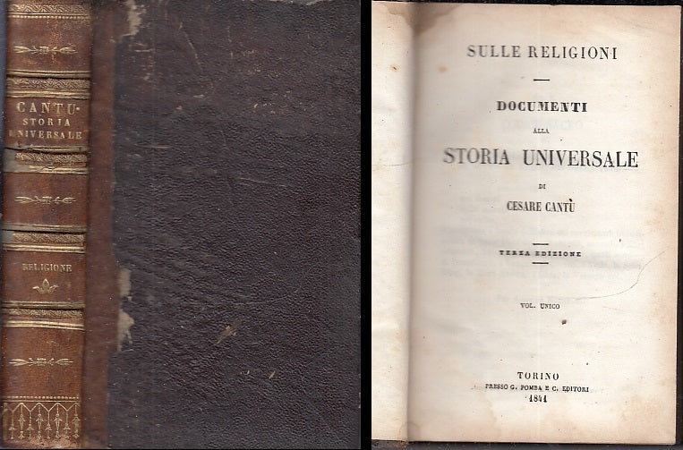 LS- ENCICLOPEDIA STORICA RELIGIONI - CESARE CANTU' - G. POMPA --- 1841- C- XFS82