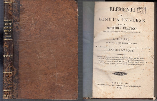 LZ- ELEMENTI DELLA LINGUA INGLESE MANUALE PRATICO - SIRET ---- 1819 - C - XFS82
