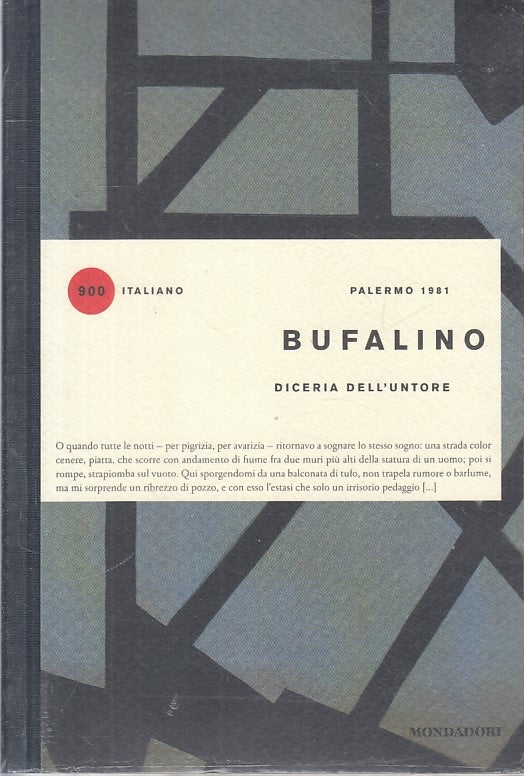 LN- DICERIA DELL'UNTORE - BUFALINO- MONDADORI - 900 ITALIANO -- 2015 - B - ZFS21