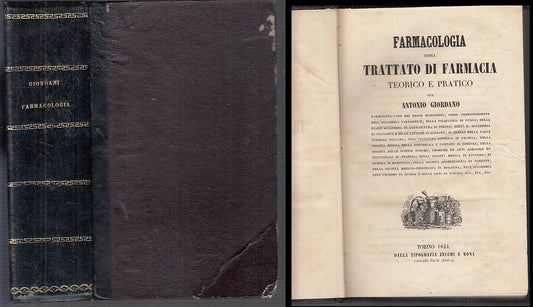 LZ- FARMACOLOGIA TRATTATO DI FARMACIA - GIORDANO - ZECCHI --- 1844 - C - XFS83