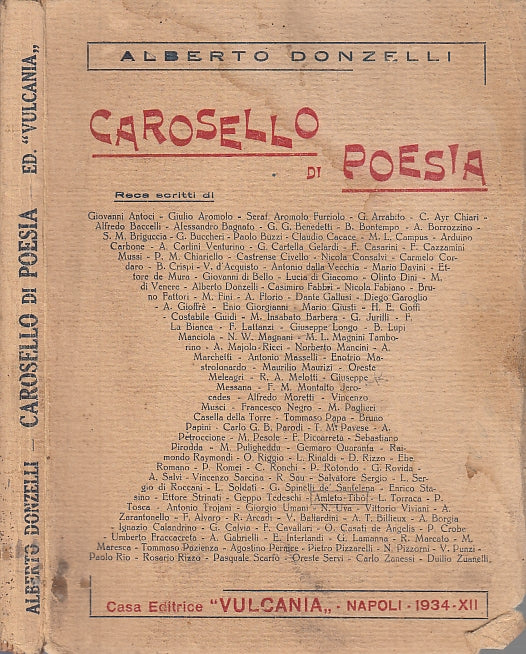 LN- CAROSELLO DI POESIA - ALBERTO DONZELLI - VULCANIA --- 1934 - B - XFS84