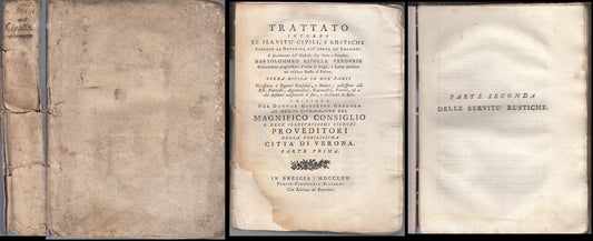 LH- TRATTATO SERVITU' CIVILI E RUSTICHE SETTECENTINA- CIPOLLA---- 1765- B- XFS84
