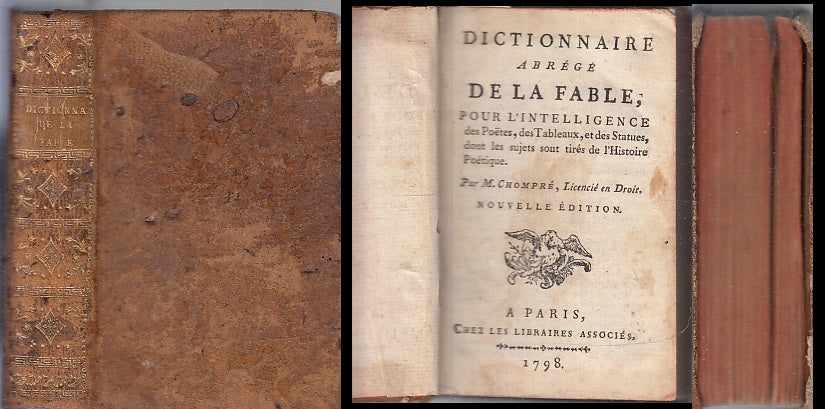 LH- DICTIONNAIRE ABREGE DE LA FABLE SETTECENTINA -- LIBRAIRES --- 1789- C- XFS84