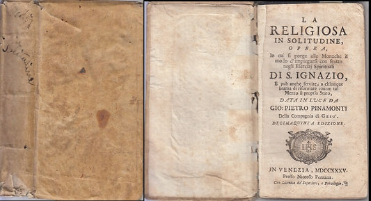 LH- LA RELIGIOSA IN SOLITUDINE SETTECENTINA- PINAMONTI- PEZZANA--- 1735- C-XFS81