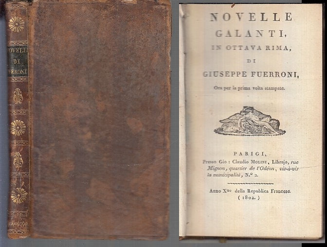 LH- NOVELLE GALANTI IN OTTAVA RIMA - GIUSEPPE FUERRONI- MOLINI--- 1802- C- XFS70