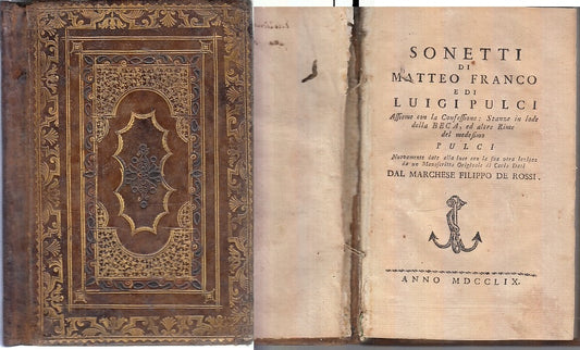 LH- SONETTI DI MATTEO FRANCO E DI LUIGI PULCI SETTECENTINA ----- 1759- C- XFS71