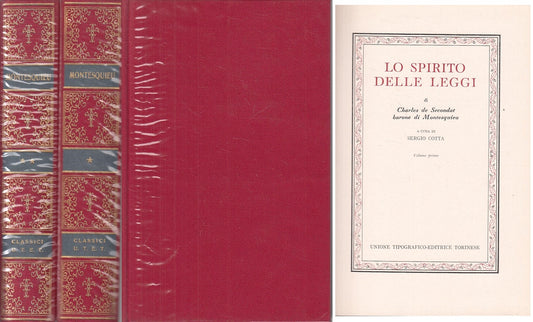 LS- LO SPIRITO DELLE LEGGI - SECONDAT MONTESQIUEU - UTET --- 1973 - CS - YFS594