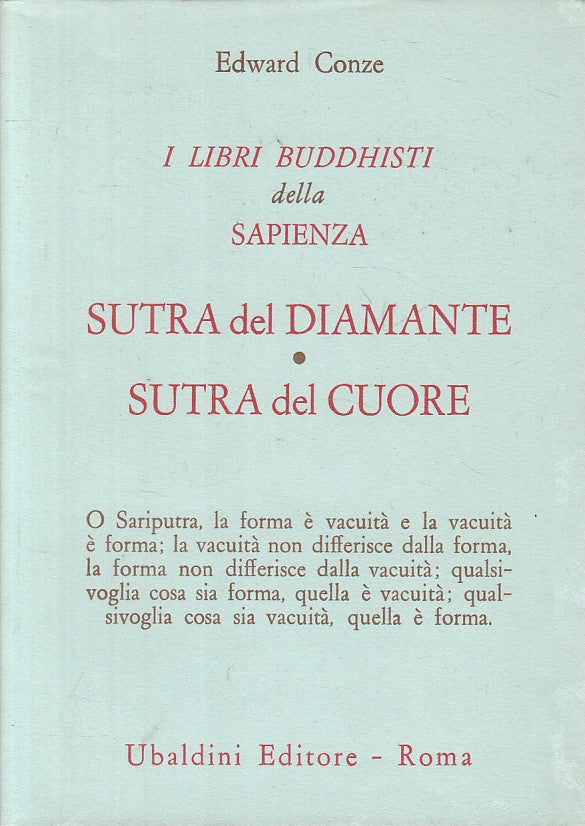 LS- LIBRI BUDDHISTI SAPIENZA SUTRA- CONZE- UBALDINI- ORIENTE-- 1976- BS - ZFS723