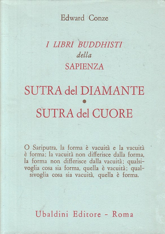 LS- LIBRI BUDDHISTI SAPIENZA SUTRA- CONZE- UBALDINI- ORIENTE-- 1976- BS - ZFS723