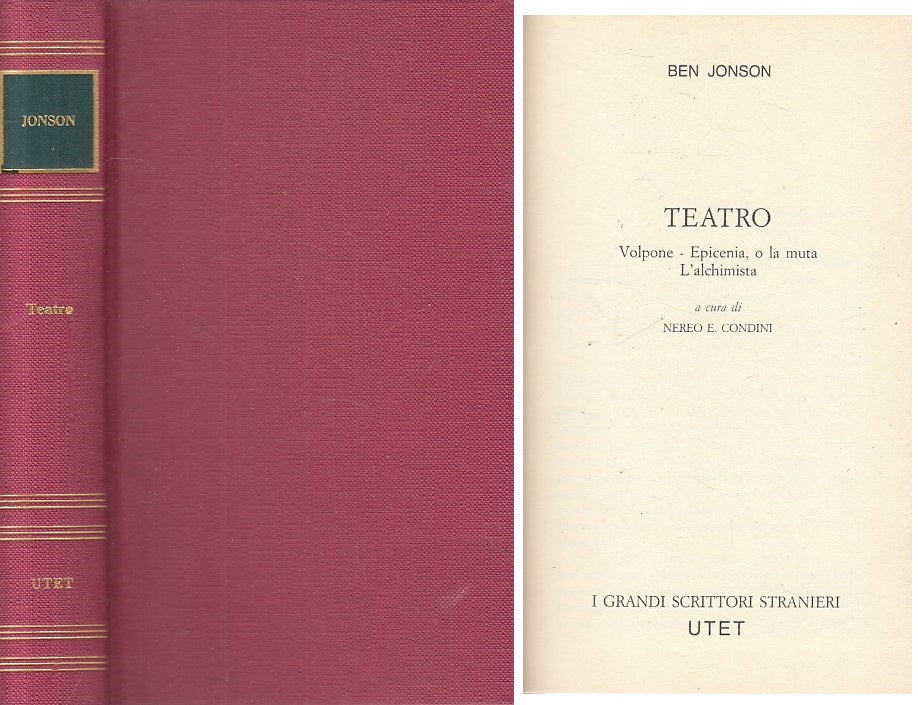 LN- TEATRO - BEN JONSON - UTET - GRANDI SCRITTORI -- 1983 - C - ZFS216