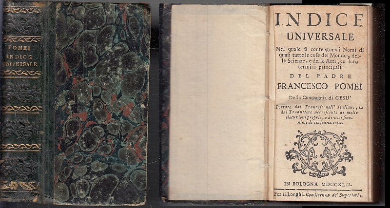 LH- INDICE UNIVERSALE SETTECENTINA - FRANCESCO POMEI - LONGHI--- 1742- C- XFS85