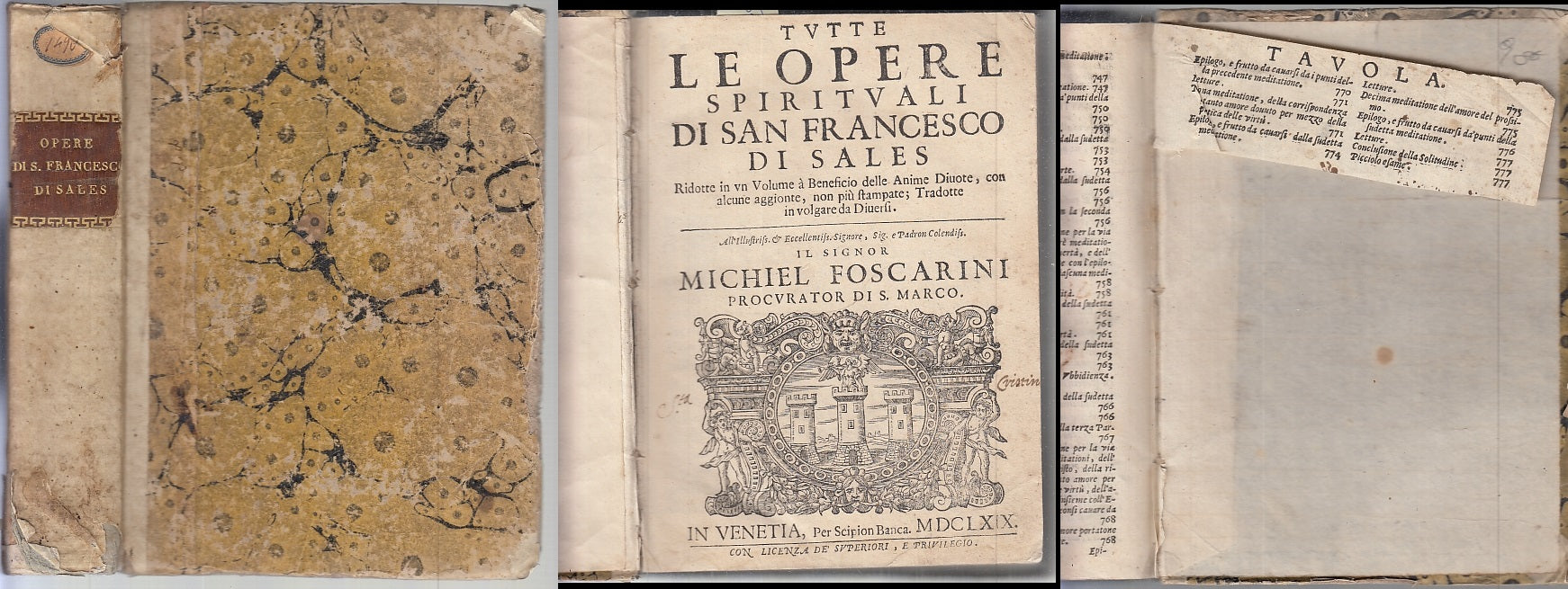 LH- TUTTE LE OPERE SPIRITUALI SAN FRANCESCO SALES SEICENTINA----- 1669- C- XFS85