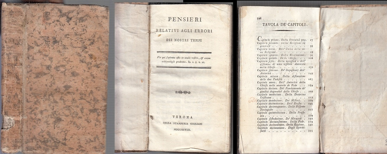 LH- PENSIERI RELATIVI AGLI ERRORI DEI NOSTRI TEMPI -- GIULLARI--- 1798- B- XFS85