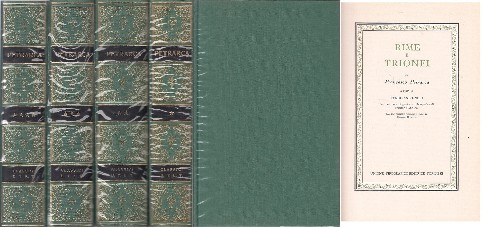 LN- RIME TRIONFI 4 VOLL.- PETRARCA- UTET- CLASSICI ITALIANI-- 1974 - CS - ZFS306