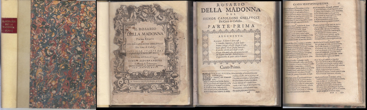 LH- ROSARIO DELLA MADONNA POEMA EROICO SEICENTINA - GUELFUCCI---- 1603- C- XFS84