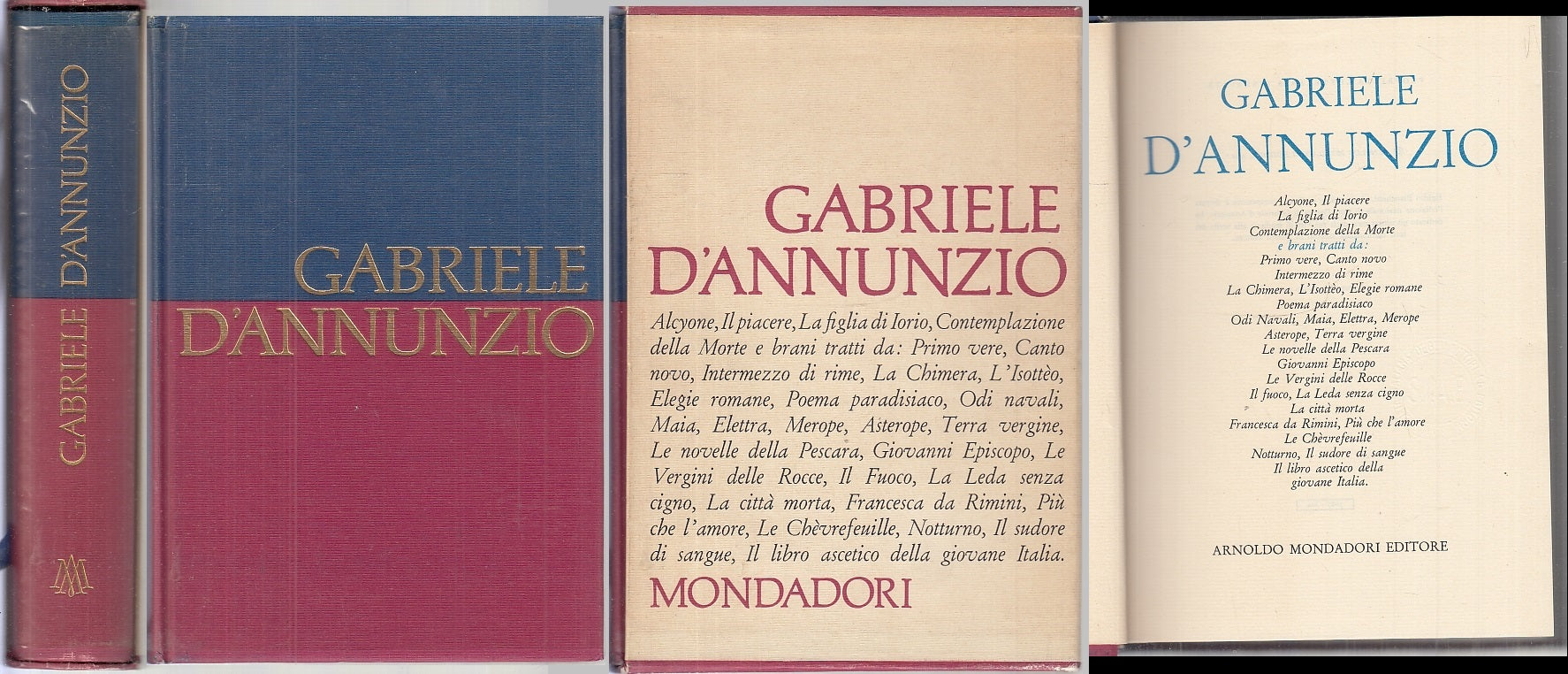 LN- VERSI D'AMORE E DI GLORIA - D'ANNUNZIO - MONDADORI-- 1a ED.- 1959- CS- XFS90