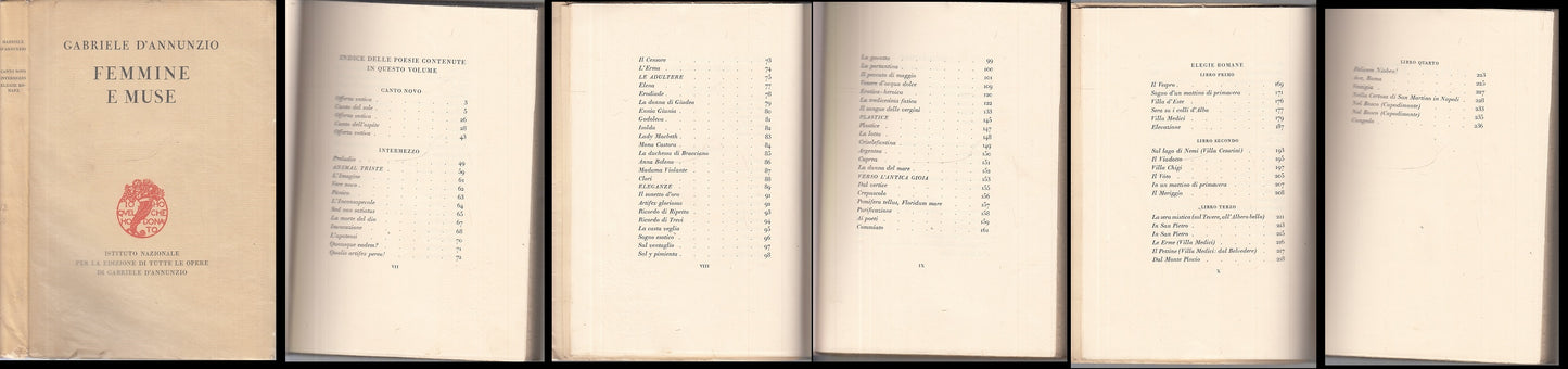 LN- FEMMINE E MUSE COPIA NUMERATA - GABRIELE D'ANNUNZIO ---- 1929 - BS - XFS90