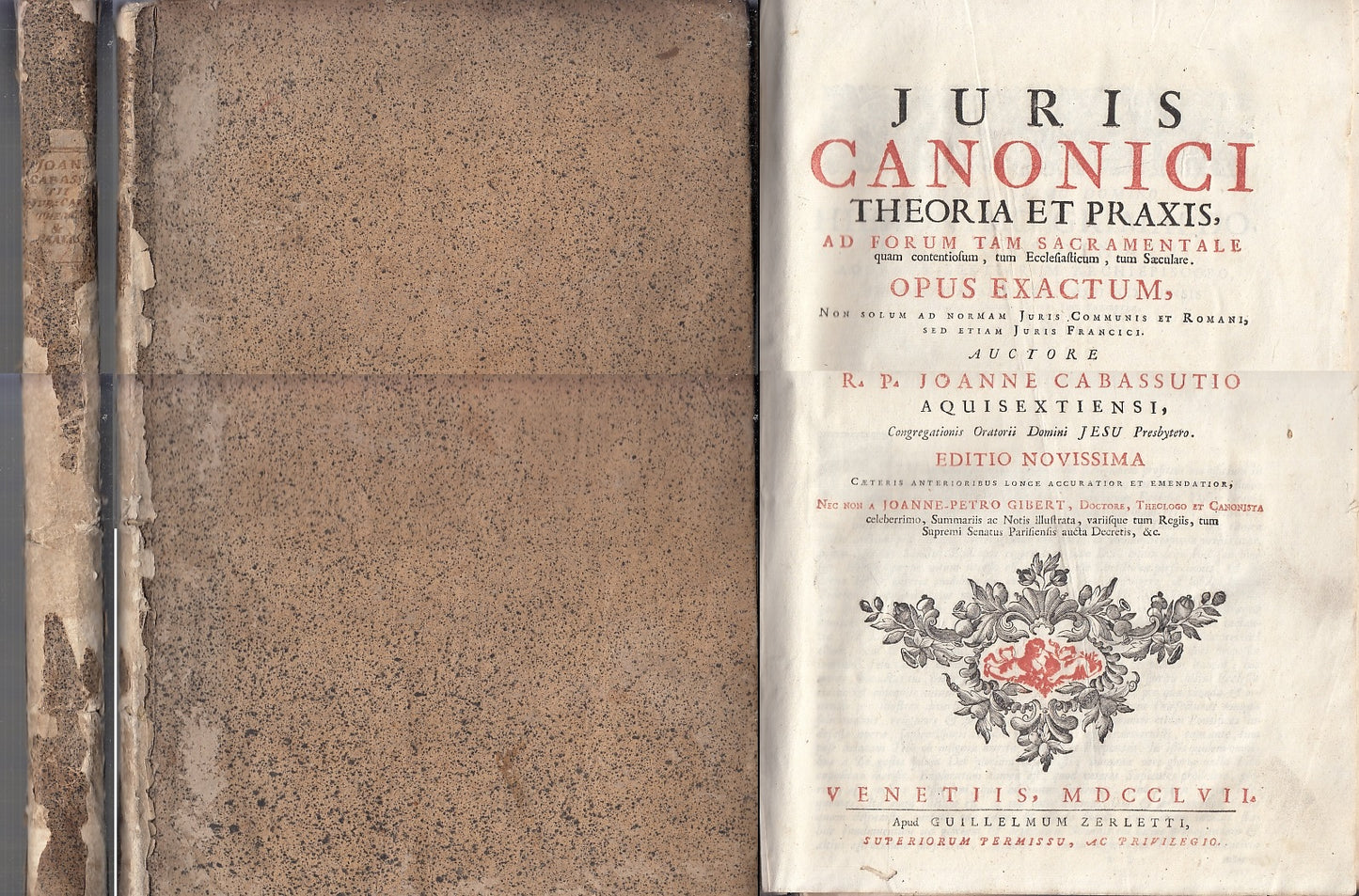 LH- JURIS CANONICI SETTECENTINA THEORIA - CABASSUTIO- ZERLETTI - 1757 - XFS91