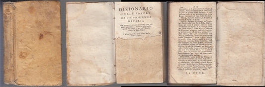 LH- DIZIONARIO DELLE FAVOLE SCUOLE SETTECENTINA -- NOVELLI --- 1771 - B - XFS91