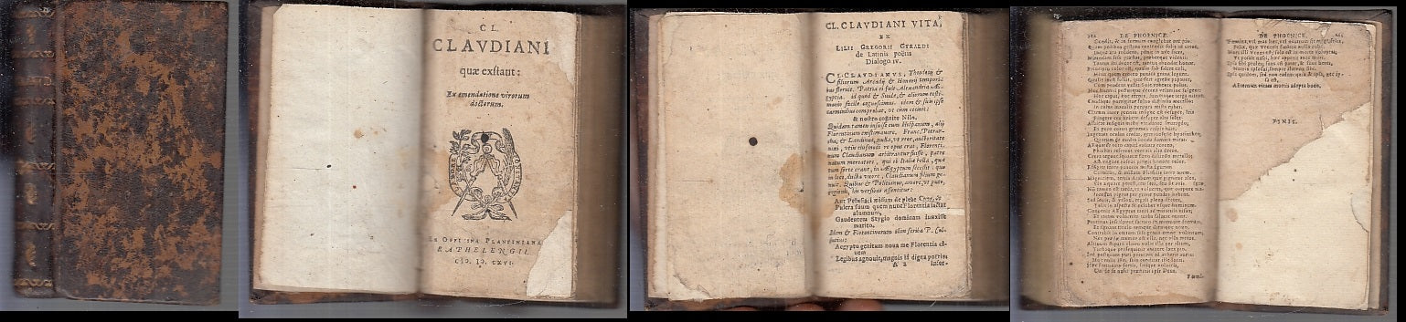 LH- CLAUDIANI QUAE EXSTANT SEICENTINA -- OFFICINA PLANTINIANA --- 1616- C- XFS91
