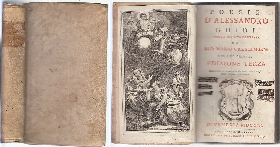 LH- POESIE D'ALESSANDRO GUIDI SETTECENTINA- CRESCIMBENI- PIOTTO--- 1751- C-XFS86