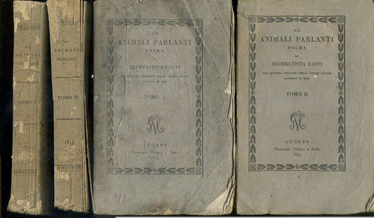LN- GLI ANIMALI PARLANTI 2 TOMI - GIAMBATISTA CASTI - VANELLI --- 1824- B- XFS87