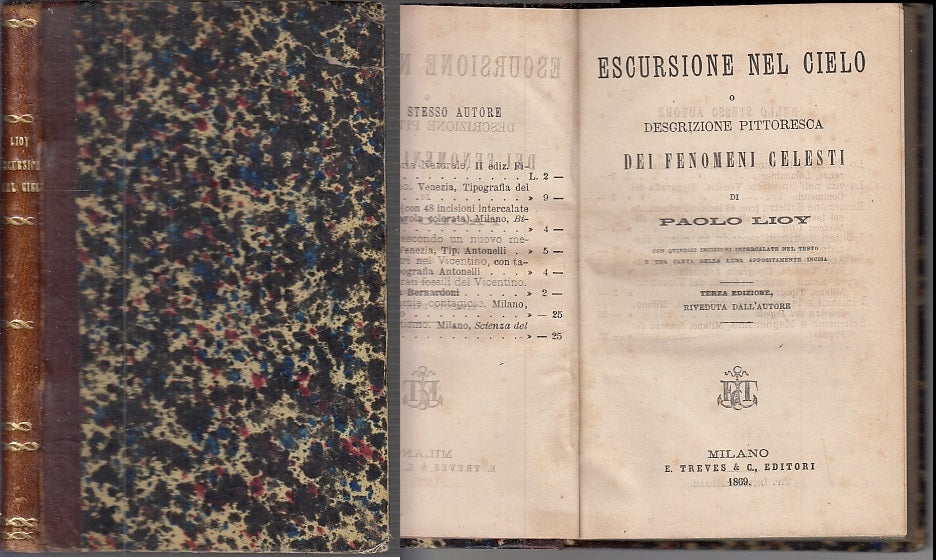 LH- ESCURSIONE NEL CIELO FENOMENI - PAOLO LIOY - TREVES --- 1869 - C - XFS91