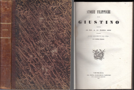 LH- STORIE FILIPPICHE BIBLIOTECA SCRITTORI LATINI - GIUSTINO ---- 1856 -- XFS143