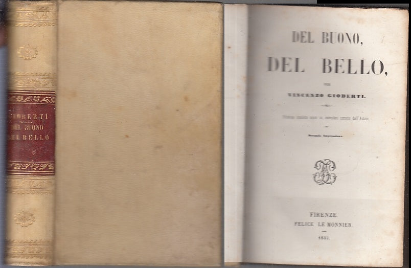 LZ- DEL BUONO E DEL BELLO- VINCENZO GIOBERTI- FELICE LE MONNIER--- 1857-- XFS143