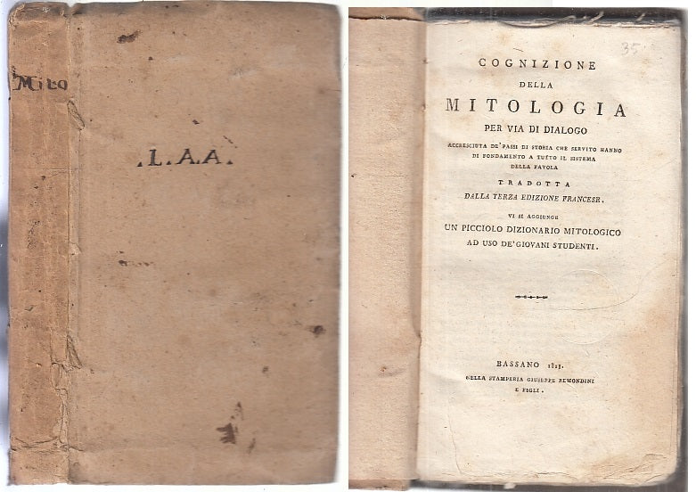 LH- COGNIZIONE DELLA MITOLOGIA PER VIA DEL DIALOGO-- REMONDINI--- 1813-- XFS143