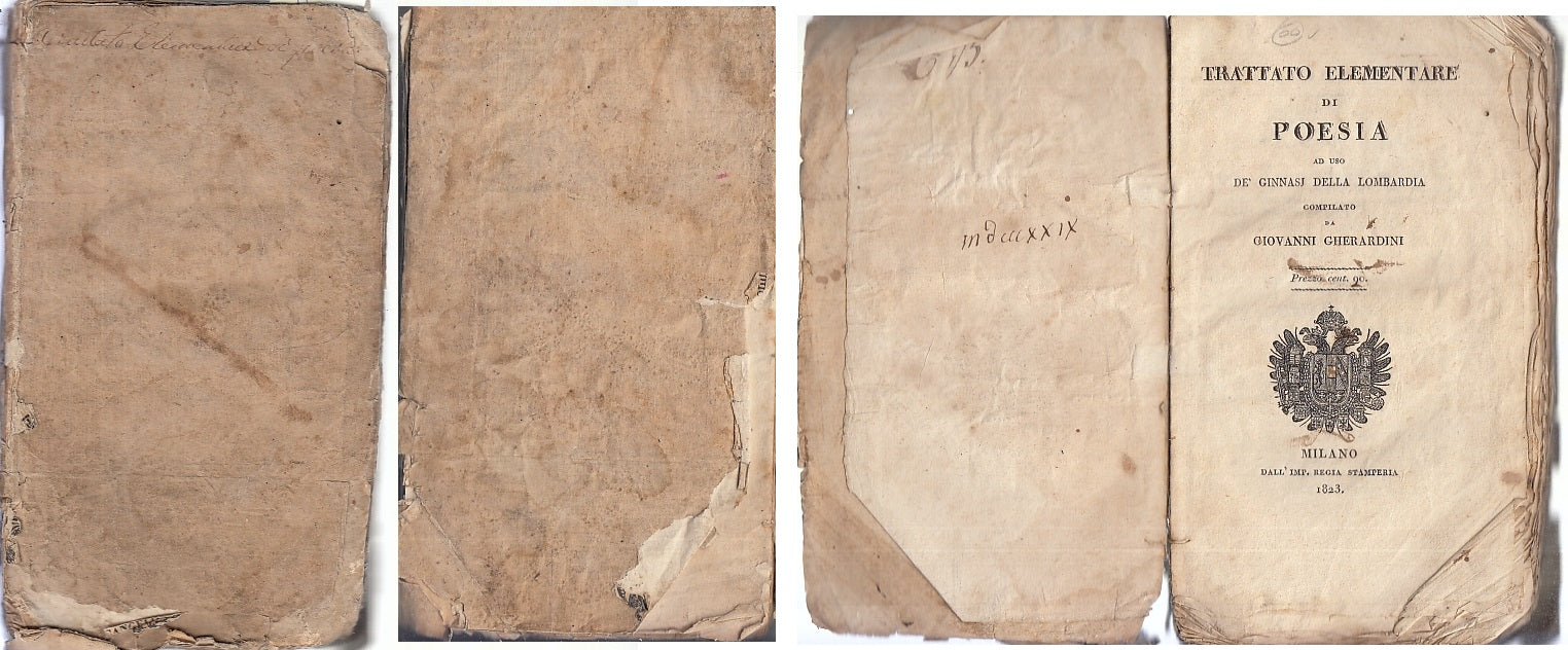 LN- TRATTATO ELEMENTARE DI POESIA - GHERARDINI- REGIA STAMPERIA--- 1823-- XFS143