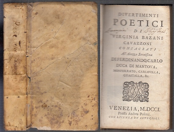 LH- DIVERTIMENTI POETICI SETTECENTINA - BAZANI CAVAZZONI ---- 1701 - C - XFS88