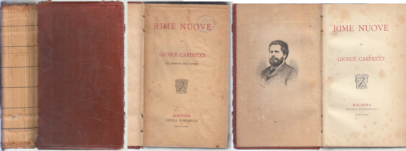 LN- RIME NUOVE CANTO DELL'AMORE - CARDUCCI - ZANICHELLI-- 1a ED.- 1887 -- XFS146