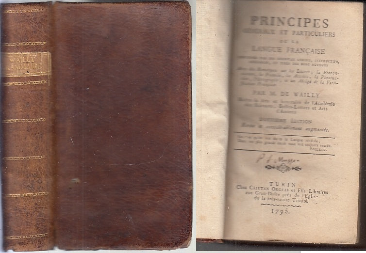 LH-  PRINCIPES GENERAUX ET PARTICULIERS FRANCAISE- DE WAILLY---- 1795- C- XFS86