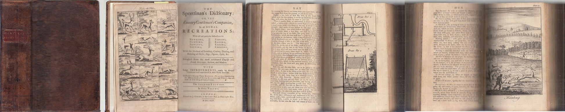 LH- THE SPORTSMAN'S DICTIONARY SETTECENTINA -- OSBORN --- 1744 - C - XFS146