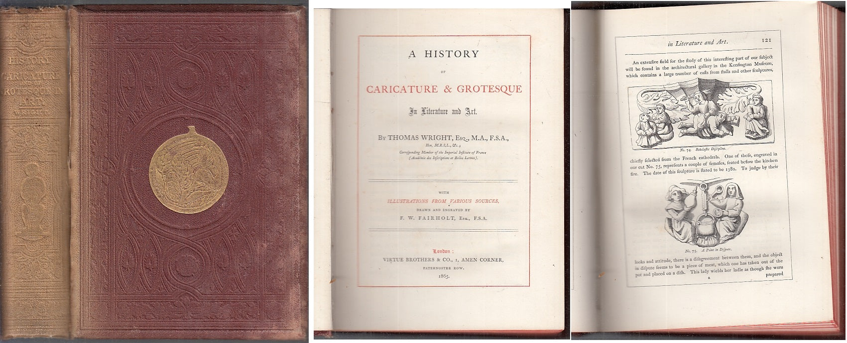 LZ- A HISTORY OF CARICATURE AND GROTESQUE LITERATURE - WRIGHT---- 1865- C- XFS86