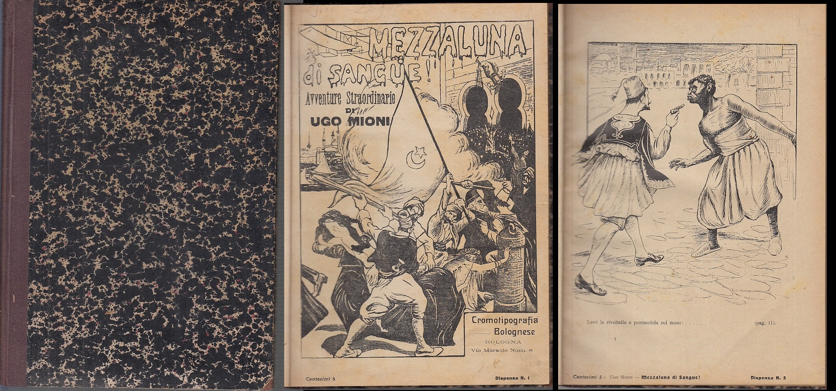LN- MEZZALUNA DI SANGUE ILLUSTRATO- UGO MIONI- CROMOTIPOGRAFIA--- 1905- C- XFS86