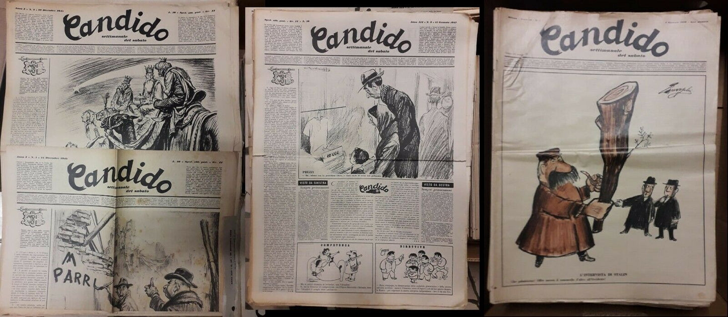 LR- RIVISTA SATIRA CANDIDO ANNATE 1945/1955 - GUARESCHI ---- 1945 - S - YFS