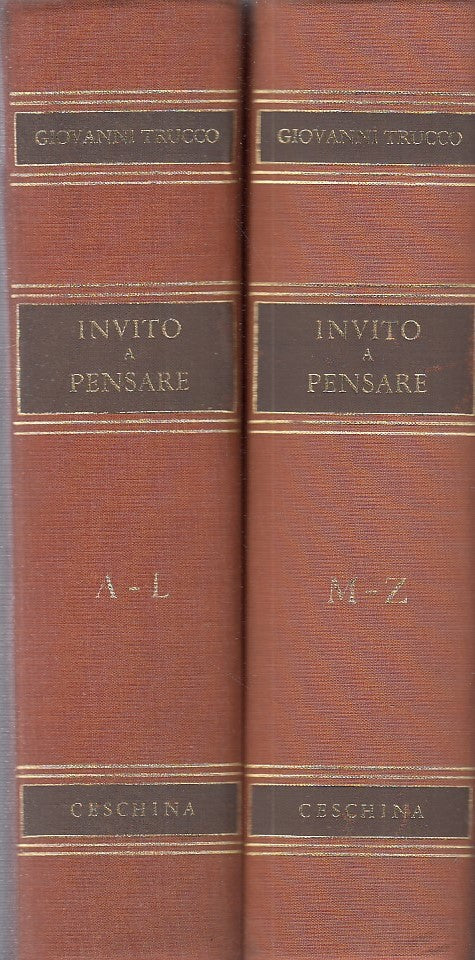LZ- INVITO A PENSARE (2 VOL. A_L E M_Z)- TRUCCO- CESCHINA--- 1972- C - YFS372BIS