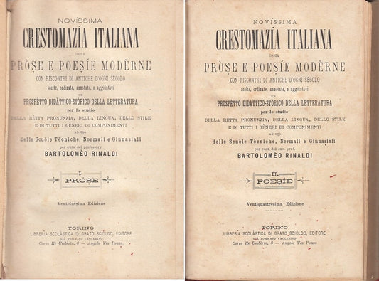 LZ- NOVISSIMA CRESTOMAZIA ITALIANA- RINALDI- GRATO SCIOLDO --- 1910 - C - ZDS638