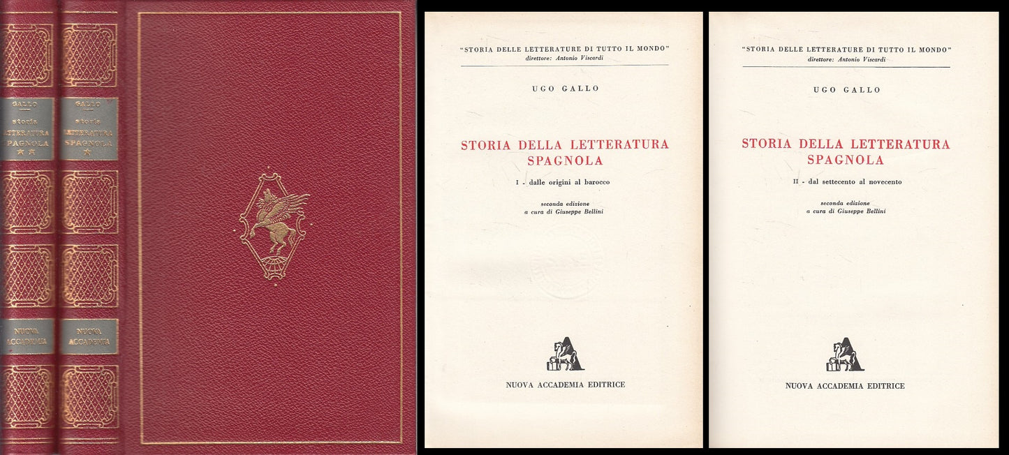 LS- STORIA LETTERATURA SPAGNOLA 2 VOL.- GALLO- NUOVA ACCADEMIA--- 1958- C - ZFS2