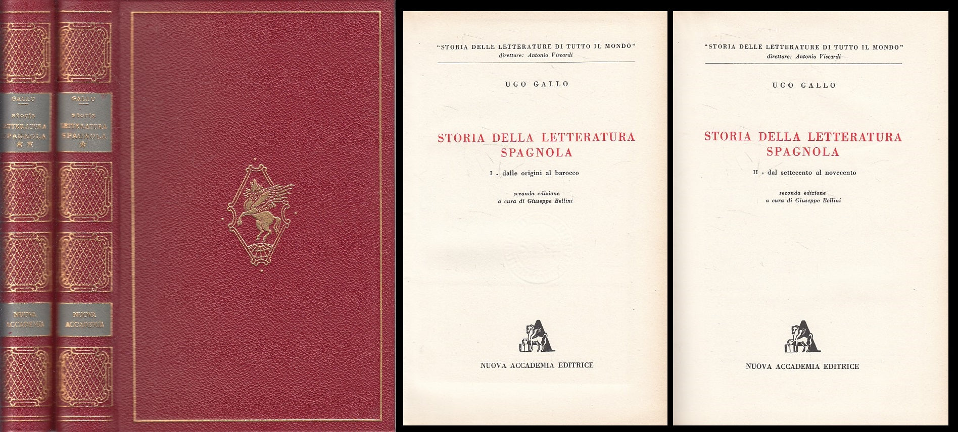 LS- STORIA LETTERATURA SPAGNOLA 2 VOL.- GALLO- NUOVA ACCADEMIA--- 1958- C - ZFS2