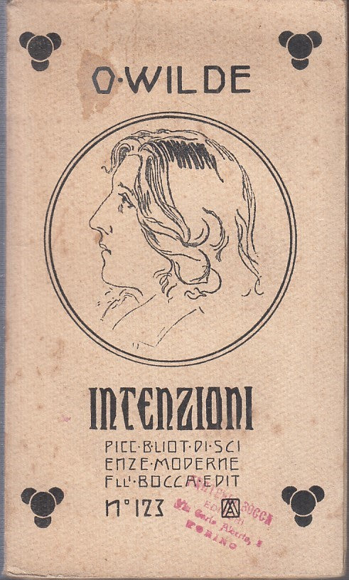 LZ - INTENZIONI - OSCAR WILDE - F.LLI BOCCA --- 1920 - B - YDS586