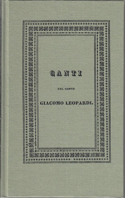 LZ- CANTI DEL CONTE GIACOMO LEOPARDI- LEOPARDI - LE LETTERE --- 1987 - C - ZFS30