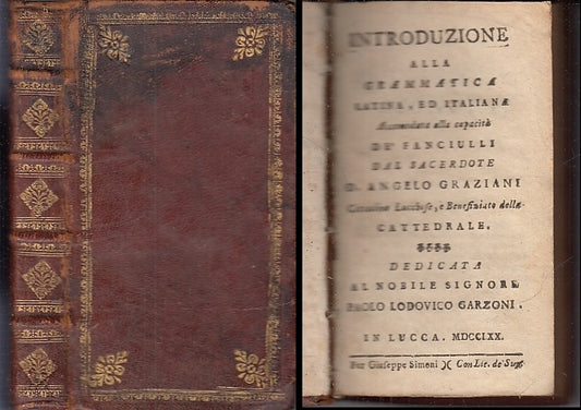 LH- INTRODUZIONE GRAMMATICA LATINA SETTECENTINA - GRAZIANI ---- 1770 - C - XFS91