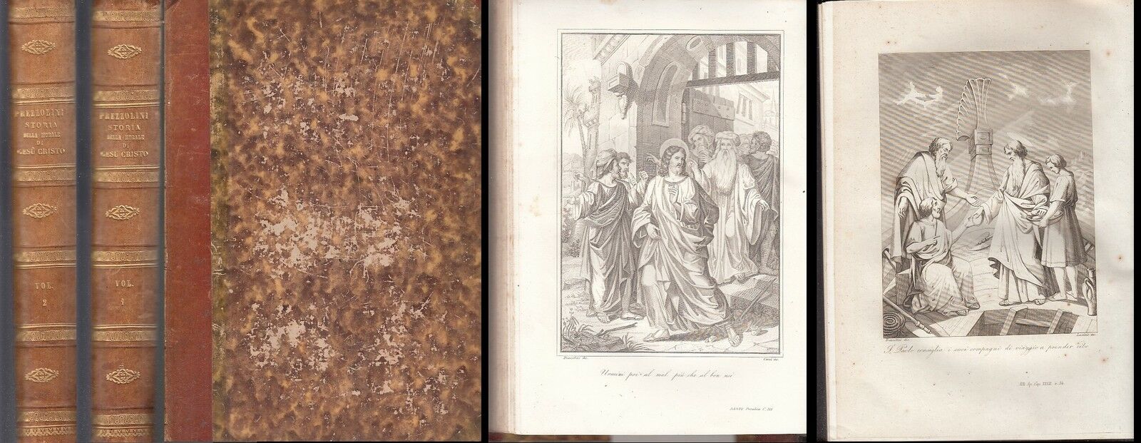 LS- STORIA DELLA MORALE GESU' ILLUSTRATA 2 VOLUMI - PREZZOLINI ---- 1862- C- YFS