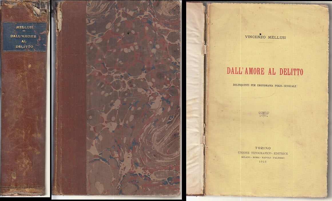 LZ- DALL'AMORE AL DELITTO DELINQUENTI - VINCENZO MELLUSI- UTET--- 1913- C- XFS50