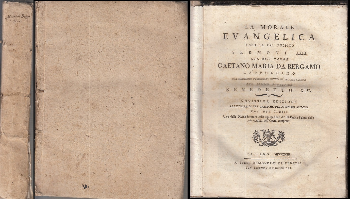 LH- LA MORALE EVANGELICA SETTECENTINA -- GAETANO MARIA BERGAMO--- 1793- B- XFS58